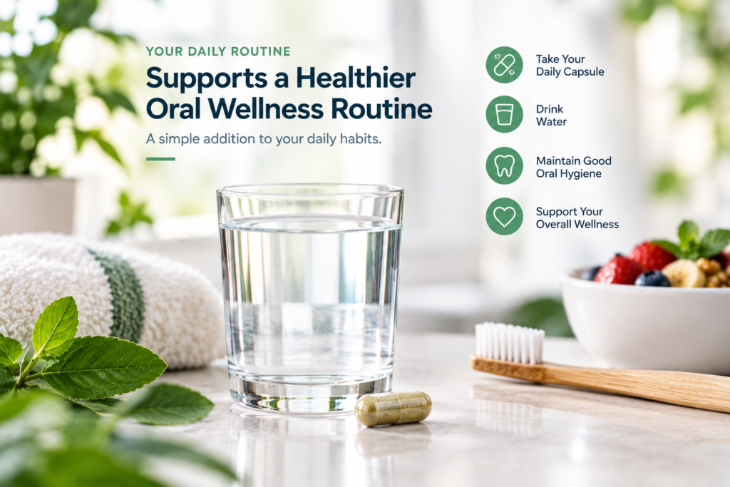 Taking a daily moringa supplement with water