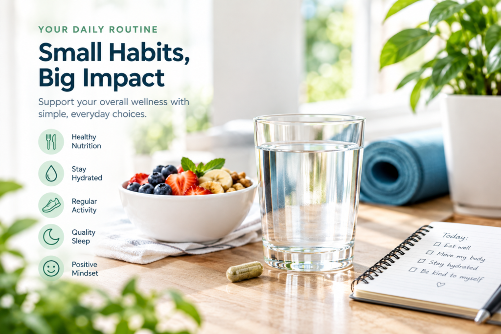 Healthy lifestyle and daily wellness routine