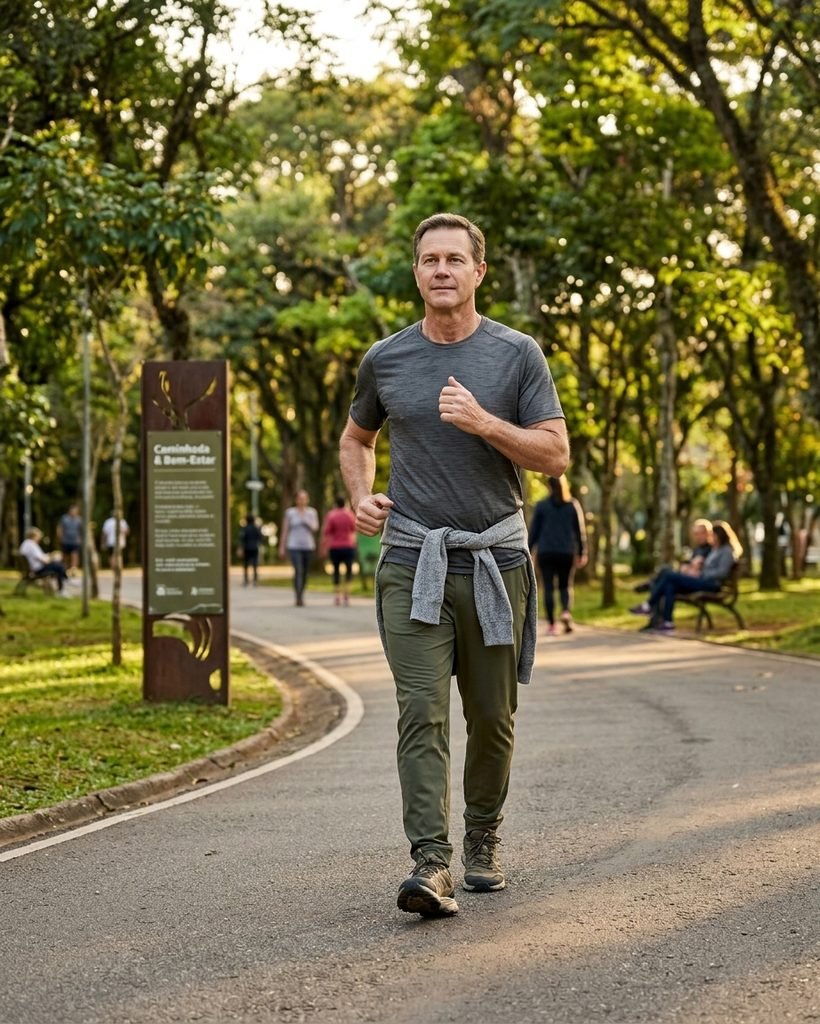 Man maintaining an active and healthy daily routine