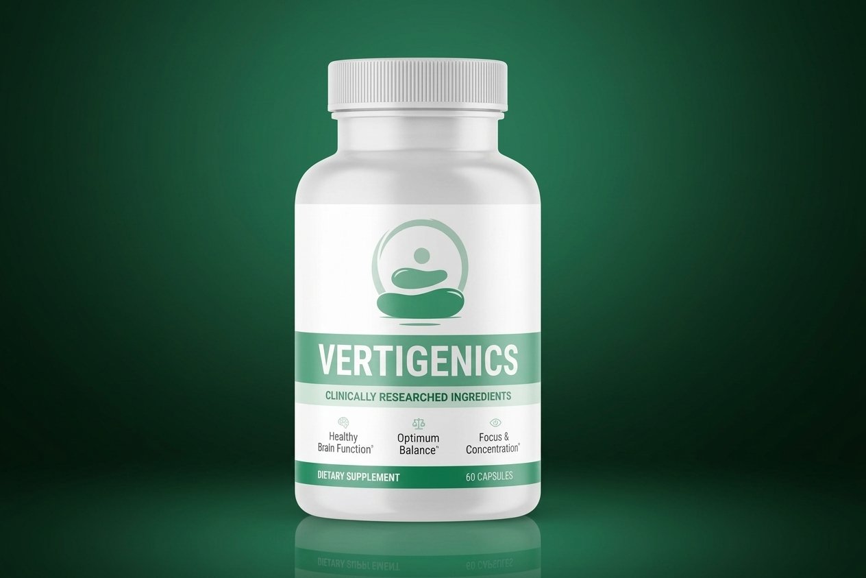 Vertigenics supplement bottle for product review