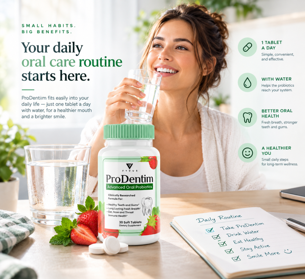 Daily oral health routine with ProDentim