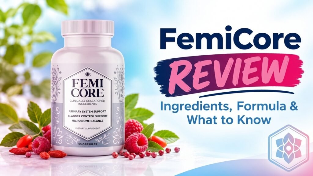 FemiCore supplement bottle for product review